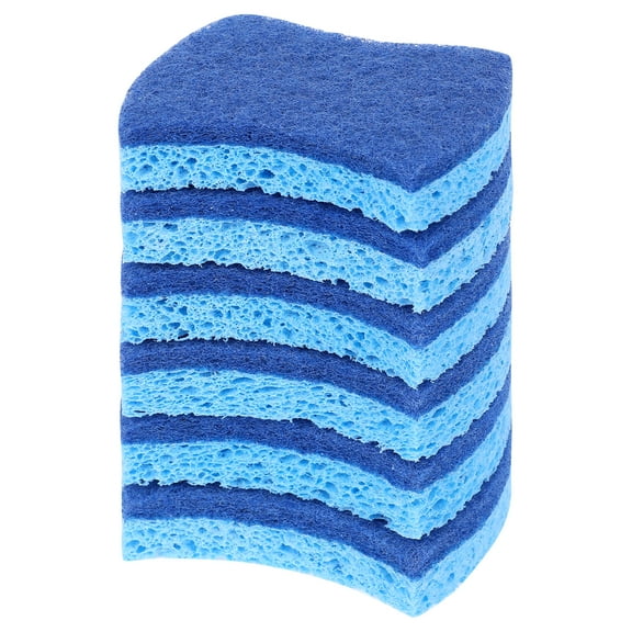 REGALWOVEN Kitchen Non-Scratch Sponges, Dual Side Sponges for Washing Dishes, Pots and Pans, Cleaning Sponges for Kitchen, Household, Bathroom Blue 6 Pcs
