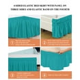 thumbnail image 6 of Teal Blue Bed Skirt Solid Color Bed Skirts Queen Size 18 Inch Drop, Wrap Around Dust Ruffle&nbsp;Bedskirt with Adjustable Elastic Belt for Queen Size Beds, 6 of 7