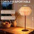 thumbnail image 3 of SUNMORY 16'' Rechargeable Table Lamp with Remote Control RGB, Handmade Rattan Desk Lamp, Dimmable Night Light, 15-24 Hrs Battery Life, Magnetic Detachable Bulb, for Living Room Bedroom Office, 3 of 10