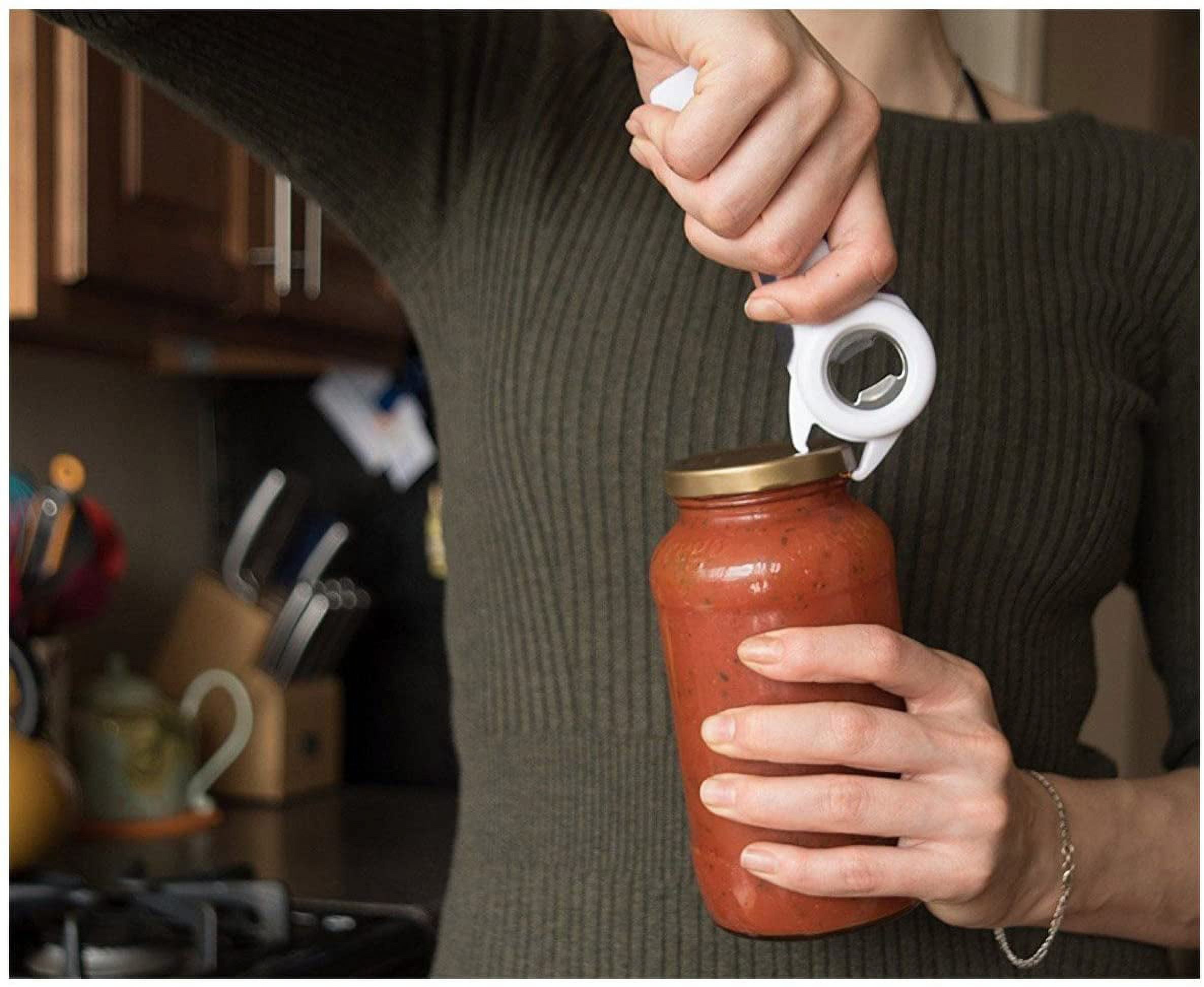 Kitchen Tool 5 in 1 Stainless Steel Can Jar Opener plastic Ring Bottle  Opener