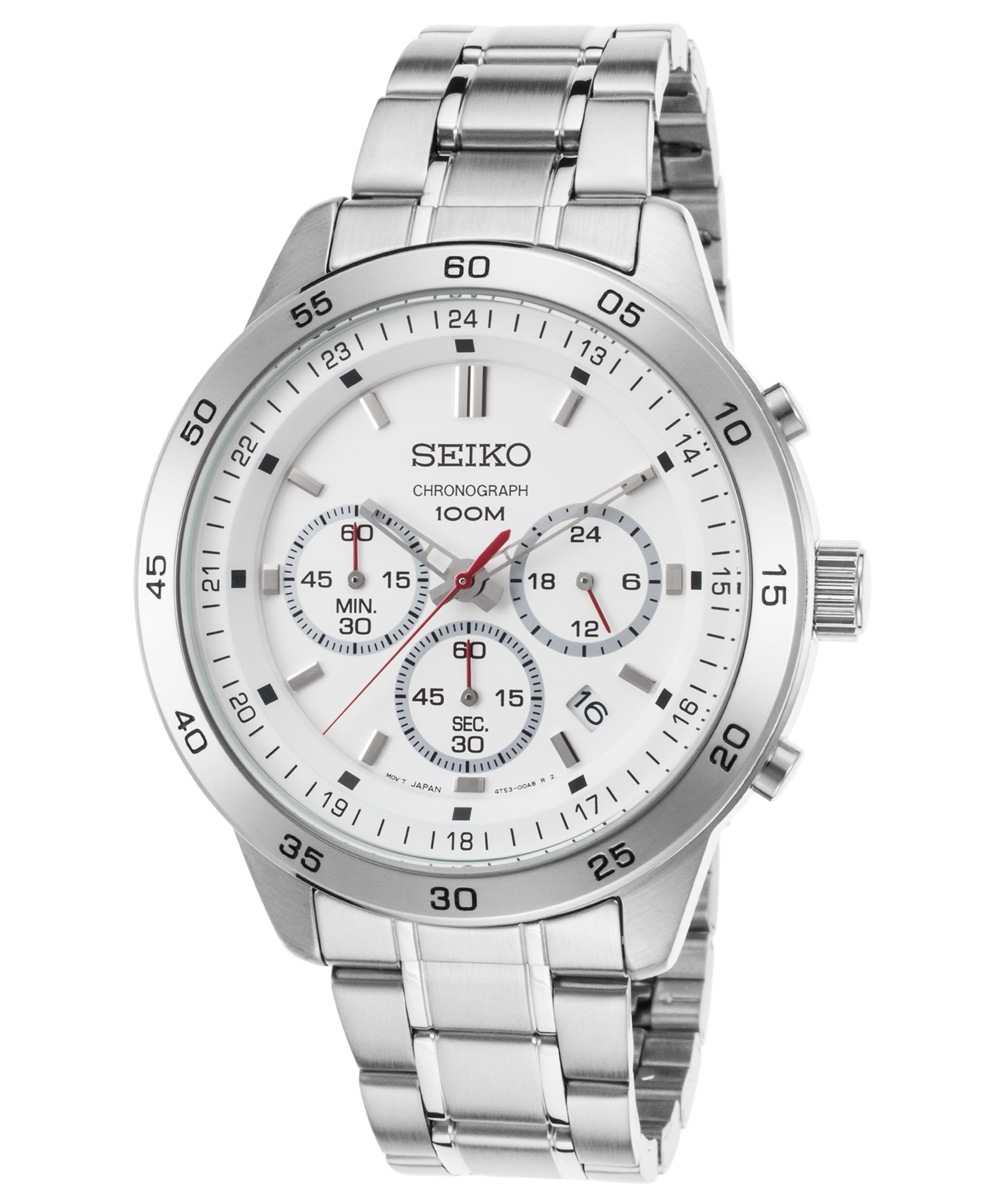Seiko Men's Sks515p1 Neo Sport Chronograph Stainless Steel White Dial Stainless Steel Watch -