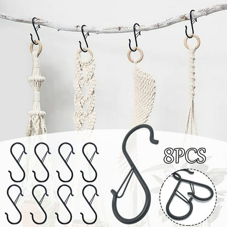 

Womail Early Access Deals 8 Pcs S Hooks for Hanging S Shaped Hooks for Kitchen Utensil And Closet Rod