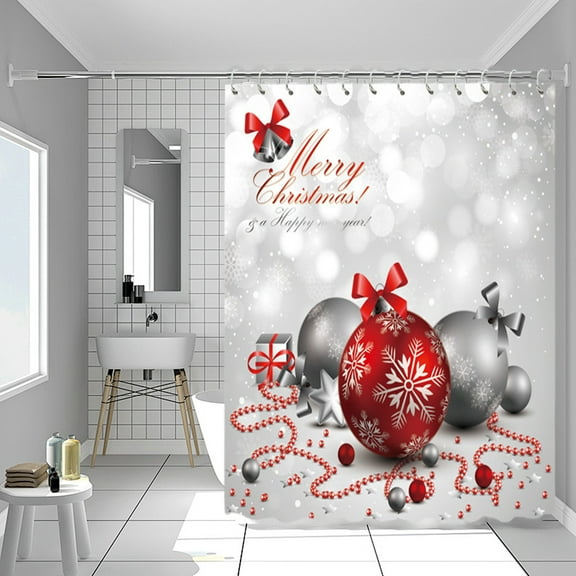 Btomtd Christmas Themed Shower Curtain for Bathroom, Water Proof Shower Curtain Liner for Dry and Wet Separation, Warm Shading Shower Curtain for Holiday Season - 59.05"x70.86", C