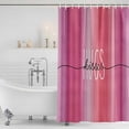 thumbnail image 2 of Happy Valentine's Day Shower Curtain Set - Long 72" x 84" Washable Bathtub Curtain with 12 Hooks, Valentines Pink Gradient Striped Waterproof Fabric Stall Shower Curtains for Bathroom/Bathtub Décor, 2 of 6