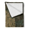 thumbnail image 2 of Camo Soft Flannel Fleece Throw Blanket, Abstract Texture Skull and Crossbones Pattern Aged Rusty Grunge Style, Cozy Plush for Indoor and Outdoor Use, 50" x 70", Dark Green Khaki Cream, by Ambesonne, 2 of 5