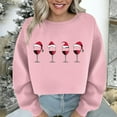 thumbnail image 4 of Turilly Women's Christmas Hoodless Sweatshirts Themed Short Shoulder Long Sleeve Printed Pullover Sweatshirt, 4 of 5