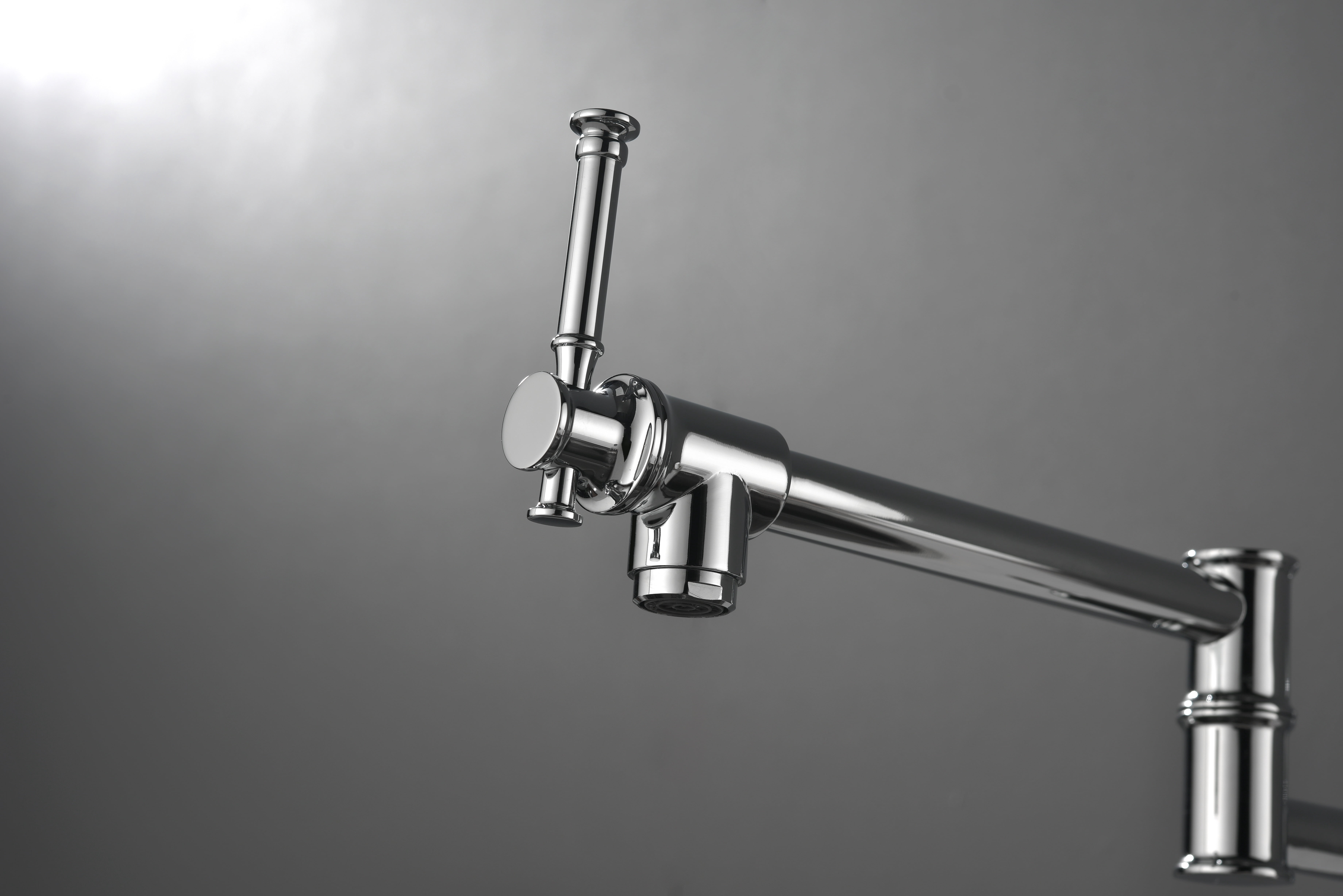 Wall mounted Pot Filler Faucet, Modern Brass Pot Filler Two-Attachment Wall Mount Folding Kitchen Pot Filler Swing Arm