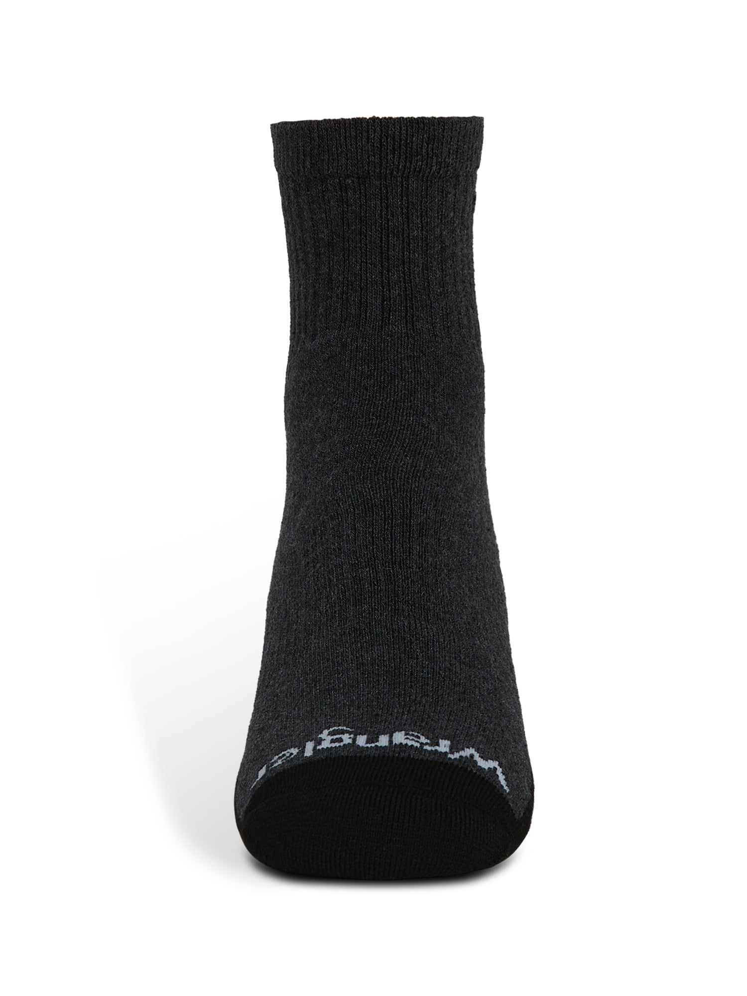 Wrangler Essential Cool Comfort Men’s Full-Cushion Quarter Socks, 6-12, Charcoal Heather, 12-Pack
