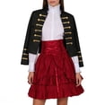 thumbnail image 5 of Sexlip Women Stand Collar Military Style Blazer Jacket Double Row Gold Stripe Button Decor Cropped Long Sleeve Costume Outer Coat For Party Stage Black XL, 5 of 6