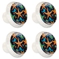 thumbnail image 2 of 4 Pcs Round White Knobs for Kitchen Cabinet Cupboard Dresser Bookcase Starfish Drawer Pulls Handles Home Decor, 2 of 8