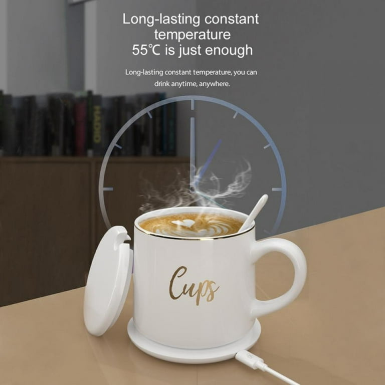SZGHHW Coffee Mug Warmer with Wireless Charger for Desk, Heated Coffee Mug  with 15W Wireless Charging, USB Auto Shut Off Tea Warmer，SZGHHW-MC801-15W