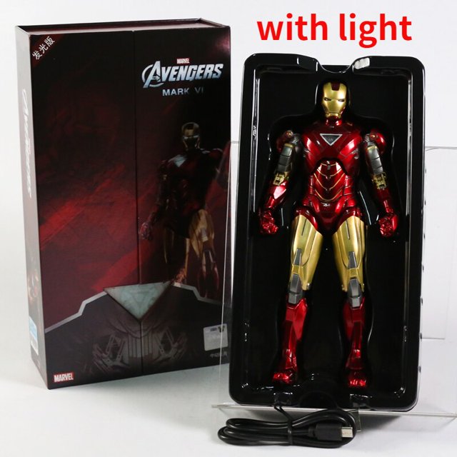 Marvel Iron Man Mark II III IV V V VI Bros2 3 4 5 6 PVC figura de acción juguete de modelos coleccionables Original auténticoMK VI con luz zhangyuxiang unisex