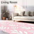 thumbnail image 2 of ODIKA 5'x7' Machine Washable Non-Slip Area Rug, Scandinavian Abstract Leaf Contemporary Motif High Traffic Rug, Pink, 616896, 2 of 7