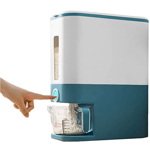 Fiudx Ofertas de la semana Caja de almacenamiento de baldes para el hogar Cilindro dosificador con tanque de almacenamiento automático de arroz