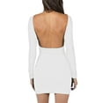 thumbnail image 7 of Biekopu Women's Spring Autumn Skinny Dress Black Long Sleeve Backless Short Clubwear Dress, 7 of 7
