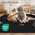 thumbnail image 4 of ODIKA 3'x5' Washable Area Rug Non-Slip, Flatweave, Easy Care Black Beige Abstract Celestial Design Accent Elegant Curves and Minimalist Starry Motif for Hallway, Laundry Room, 4 of 7