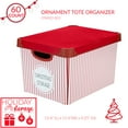 thumbnail image 2 of Simplify Plastic 7.48 Gallon Christmas Storage Stripe Design 60 Ornament Storage Bins, Red, 2 of 7