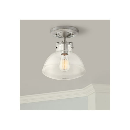 Brushed Nickel Lighting Fixtures - Possini Euro Design Industrial Ceiling Light Semi Flush Mount Fixture Brushed Nickel 9 1/2