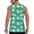 thumbnail image 3 of Xecao Lemon Blue Men's Tank Top Workout Quick Dry Sleeveless Gym Jogging Muscle Shirts Summer Swim Beach Tops, 3 of 9