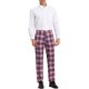 thumbnail image 2 of Pantalones de vestir inspirados para hombres, plano frontal, elástico, de cuadros, 32, rosa y azul marino, 2 of 7
