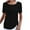 Black Shirts for women, variant on HAPIMO Women's Trendy Loose Tops Eyelet Dressy Tunic for Teen Girls Solid Color Drawstring Summer Short Sleeve Square Neck Pullover Elegant Casual Blouses White M