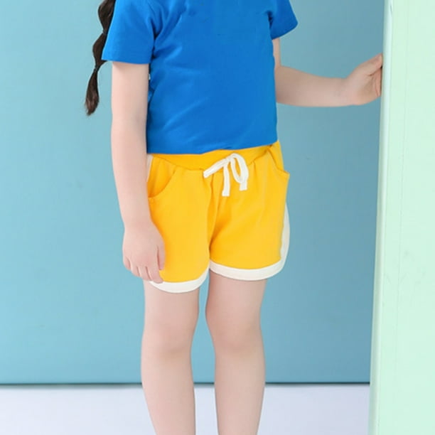 Odeerbi 1-6 Años de Fallas de Algodón Dophin Shorts Yoga Pantalones Cortos de Yoga Lindos Shorts Transpirables Casuales
