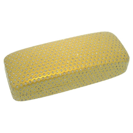 Hard Eyeglass Eye Case - Evolution Eyes Womens Hard Eyeglass Case, Sparkle Glitter Dots On Gold Finish