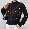 thumbnail image 6 of DailyTrove Women's Polka Dot Christmas Sweaters for Womens Long Sleeve Crewneck Loose, Casual Brunch Plus Size Friendly, 6 of 6