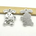 thumbnail image 2 of U8MO 4/10/30pcs rabbit Antique Silver Charms Pendants for Jewelry Making 21*16mm-30pcs, 2 of 4