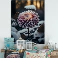 thumbnail image 2 of Designart A Blooming Purple Dahlia Flower In Winter IV Canvas Wall Art, 2 of 5