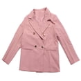 thumbnail image 1 of Chaqueta de traje de mujer con doble botonadura, moda, color puro, manga larga, abrigo informal para trabajar, rosa M, 1 of 15