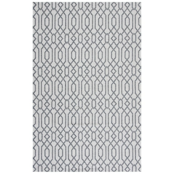 SAFAVIEH Martha Stewart Cotton Geometric Area Rug, Silver/Grey, 5' x 7'
