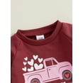 thumbnail image 6 of Toddler Baby Girl Valentine's Day Outfits 6 12 18 24 Months 2T 3T Letter Truck Heart Print Crew Neck Long Sleeve Tops Long Pants 2Pcs Clothes Set, 6 of 9