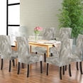 thumbnail image 4 of Luxury White Gold Chair Covers,Chair Covers for Dining Room Set of 6,Spandex Stretch Dining Room Chair Cover,Removable Washable Kitchen Parsons Chair Covers Seat Slipcovers, 4 of 6