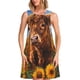 thumbnail image 1 of Fotbe Cloud Sky Sunflower Cow Vestido de Verano sin Mangas para Mujer – Vestido Midi Línea A, Estilo Camiseta Floral, Vestido Playero Casual y Fluido, 1 of 7