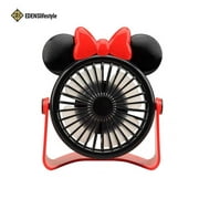 Edens Decor Mouse Bow Mini Table Fan Battery Powered USB Rechargeable Black