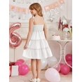 thumbnail image 6 of Arshiner Girls' Summer Sundress Floral Boho Spaghetti Strap Ruffled Tiered Midi Dresses Casual Cami Dress, 6 of 6