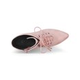 thumbnail image 5 of BLISSFUL STEP Women's Ankle Boots Faux Suede Lace Up Pointed Toe Stiletto Heel Ankle Booties Dust Pink 7, 5 of 8