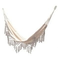 thumbnail image 1 of Extérieur Arrière-Cour Pompon en Toile Balançoire Lit Camping Chasse Hamac Simple, 1 of 8