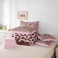 thumbnail image 6 of meiyoeat Girly Bowknot Initial K 7 Pieces Full Size Bedding Sets For Girls,Classic Cheetah Monogram Art Full Size Bed in a Bag,Pink Reversible, 6 of 7