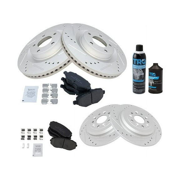 Front and Rear Brake Pad and Rotor Kit - Compatible with 2011 - 2014 Ford Edge 2012 2013