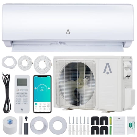 Lumiparty 9000 BTU Mini Split Air Conditioner & Heat Pump, 19 SEER2 Ductless Inverter System, 115V, WiFi & Remote Control, Cools & Heats Up to 450 Sq. Ft.