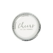 25Th Anniversary Dessert Plate - Party Supplies - 24 Pieces