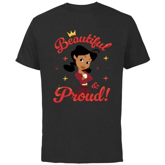 Disney The Proud Family Penny Proud Beautiful & Proud - Short Sleeve Cotton T-Shirt for Adults - Customized-Black