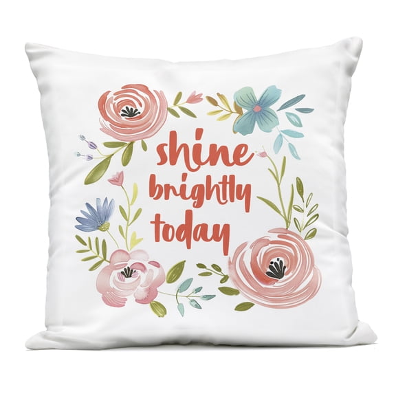 Stupell Industries Shine Brightly Today Outdoor Printed Pillow design by Lettered and Lined, 18 x 7 x 18