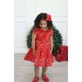 thumbnail image 5 of Millie Loves Lily Girls' Red Holiday Dot Velour Dress With Bow Waistband, Big Girl, Size 8, 5 of 7