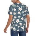 thumbnail image 2 of Hirioo Blue Flower for Men's Baseball T-shirt Shirts Short Sleeve Casual Summer Button Stretch T Shirts,Size S-4XL-Medium, 2 of 7