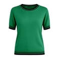 thumbnail image 3 of jiaxiM Short Sleeve Sweater for Women Light-Weight Crew Neck Summer Tops Dressy Casual Women's Clothes 2026, S-XXL, 3 of 3