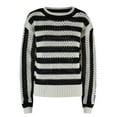thumbnail image 6 of Lovskoo Sweaters for Women Color Block Oversized Long Sleeve Sweaters Fall Winter Casual Loose Crewneck Ribbed Knit Pullover Sweater Black, 6 of 9