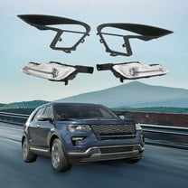 2018-2019 Ford Explorer LED Fog Lights, Clear and Black Fog Lamp Housing, Direct Replacement for OEM, Set of 2, Durable and Reliable